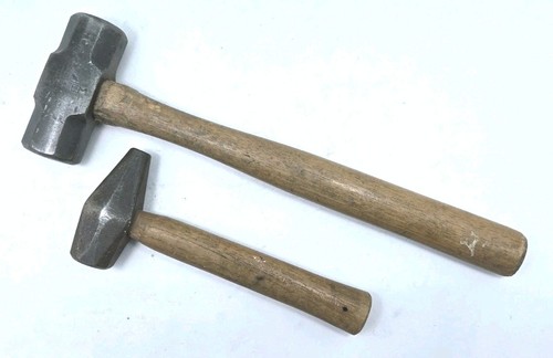 2 Vintage BELL SYSTEM SLEDGE HAMMERS Lineman's Tapered Peen & 2.5LB TRUE TEMPER