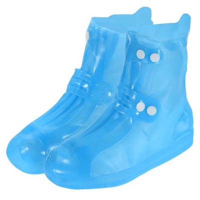 Waterproof Shoes Cover XL Overshoes Rain Galoshes with Double Buckle Blue