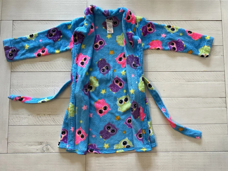 Komar Niños/Niñas Búhos Azules Pijama Cubre/Bata de Baño/Disfraz de Vellón Talla 7/8 Foto 4 de 4