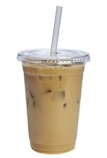  100 Sets - 20 oz. Plastic Cups With Flat Lids