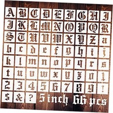 5 Inch Calligraphy Letter Stencils for Painting, 66 PCS Old English Lettering