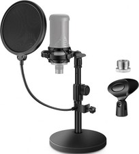 Adjustable Desktop Microphone Stand With Shock Mount And Pop Filter For Podcast