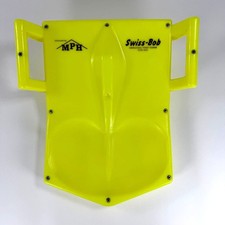 Swiss-Bob Mini Downhill Sled Plastic Yellow Lightweight Snow Glider Dual Handles