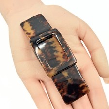 Gorgeous Marked Made In France Brown Lucite Buckle Style Hair Clip