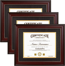 8.5X11 Diploma Frame with Black over Gold Mat or Display 11X14 Document without