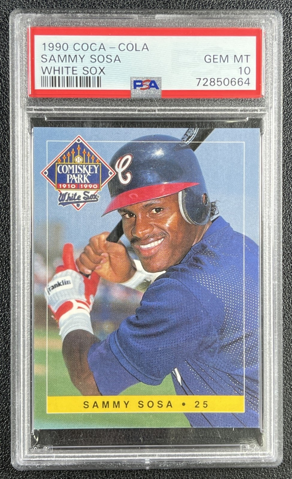 SAMMY SOSA PSA 10 1990 COCA-COLA ROOKIE WHITE SOX 0664 view 1