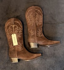 Limited Release Tecovas Annie Deerskin Rough Out Snip Toe Cowgirl Boots Size 8.5