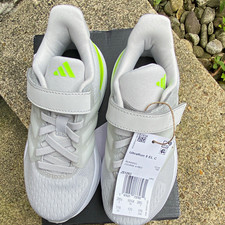 adidas UltraRun 5 EL C Unisex Kids Low Top Mesh Sneakers Gray/White/Green US 11K