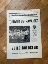*! BANIK OSTRAVA Czechia v VEJLE BOLDKLUB Denmark 1985 Intertoto Cup RARE Prog