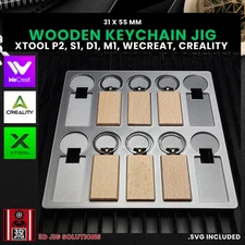 Diode & CO2 Laser Jig | Rectangle Wood Keychain Template