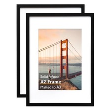 A2 Picture Frames Black, Solid Wood Frames with Acrylic Plexiglass 16.5 x 23....