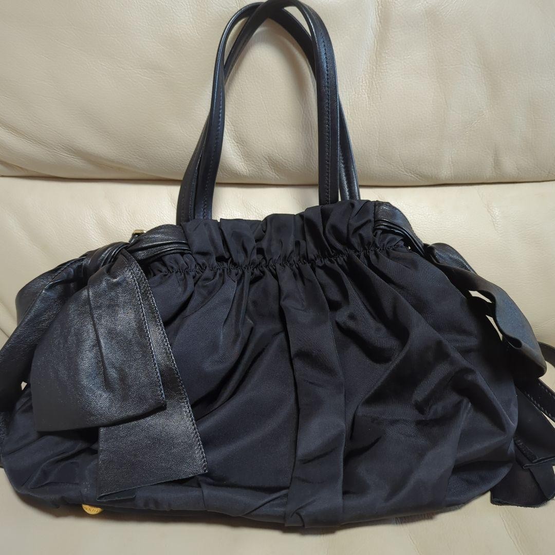 PRADA Python Leather 2Way Shoulder Bag Pink Black… - image 2