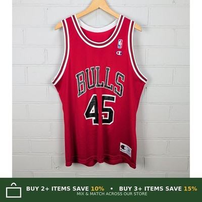 Champion Chicago Bulls Michael Jordan #45 Trikot Tank Top Rot Herren Größe 44 NBA