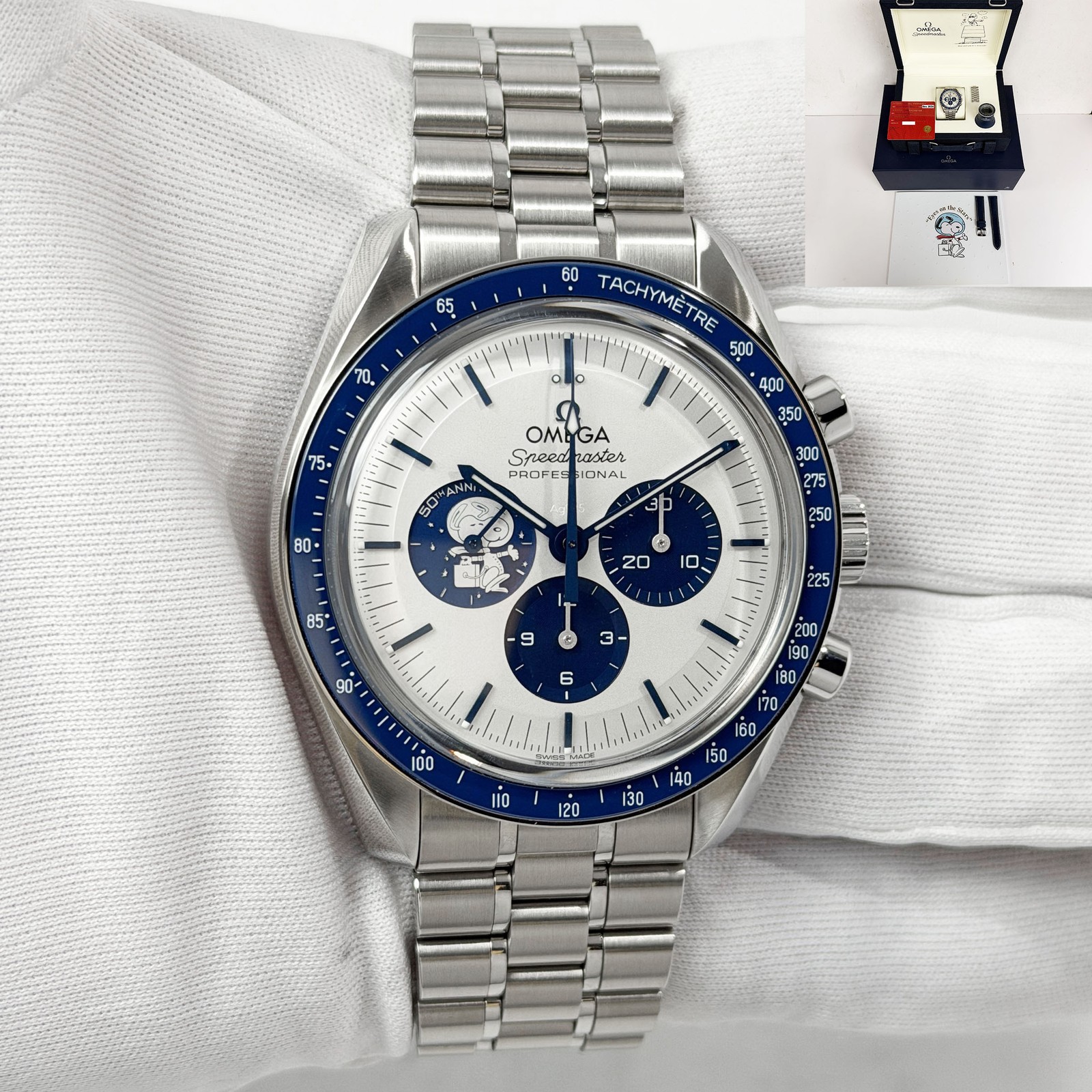 Lnib 2024 Omega Speedmaster Moonwatch Silver Snoopy 310.32.42.50.02.001 42MM B/p