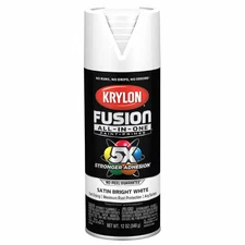 Krylon All in One Spray Paint 12 Ounce Bright White Indoor Outdoor Adhesion ...