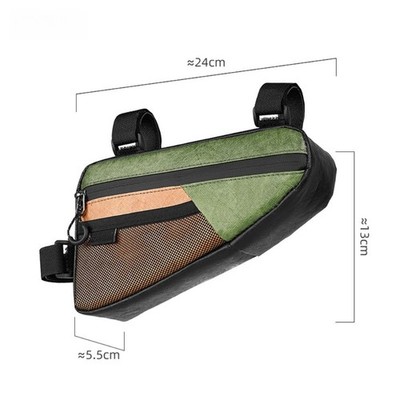 Fahrrad Oberrohrtasche grün wasserdichtes Material mehrere Fächer