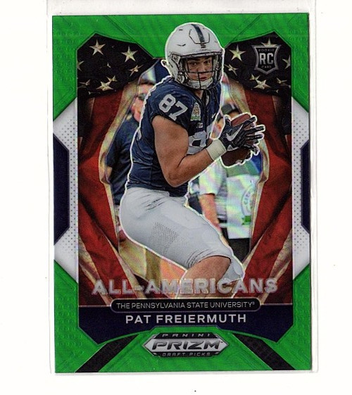2021 Prizm Draft Picks Pat Freiermuth RC All-Americans Green Prizm #184