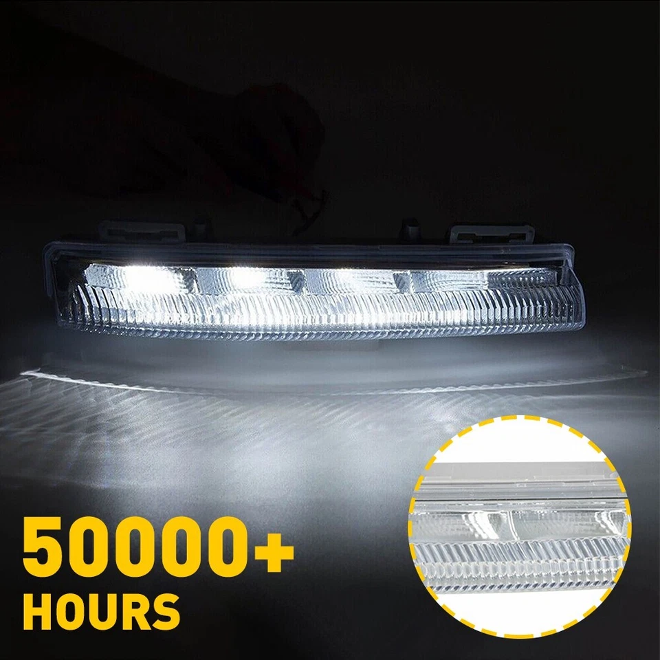 Fit For Mercedes Benz W204 W212 C207 C250 LED Daytime Running Light DRL Fog Lamp - Image 4 of 4