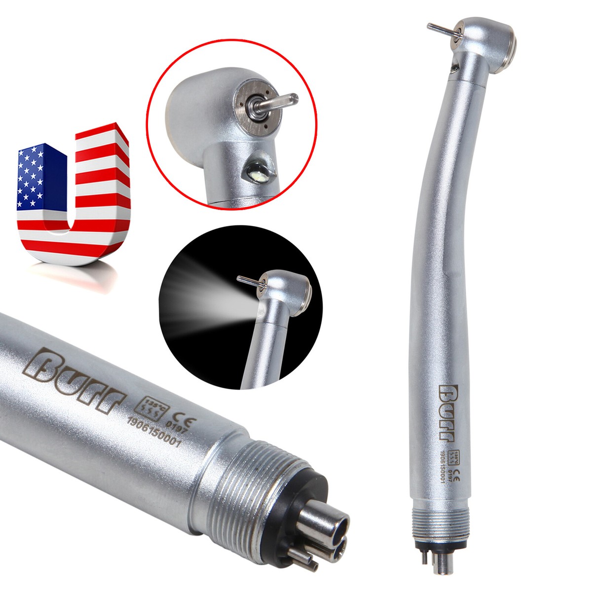 Dental High Speed Handpiece LED Type Turbine 2/4 Holes E