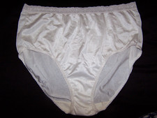 Vtg Fruit Of The Loom White High Leg Slippery Nylon Sissy Granny Panties Size 10