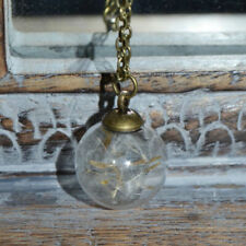 Fashion Jewelry Clear Glass Ball Real Dandelion Necklace pendant