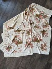 Vtg Towels Peach Tulip Floral Bathroom Set 2 Bath Towels 2 Washcloths Martex USA
