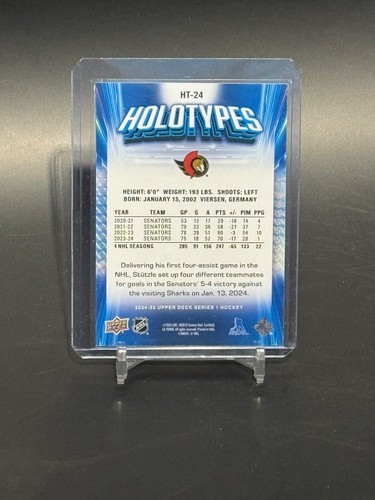 2024-25 Upper Deck Series 1 #HT-24 Tim Stutzle Holotypes Ottawa Senators 1:504 - Picture 2 of 2