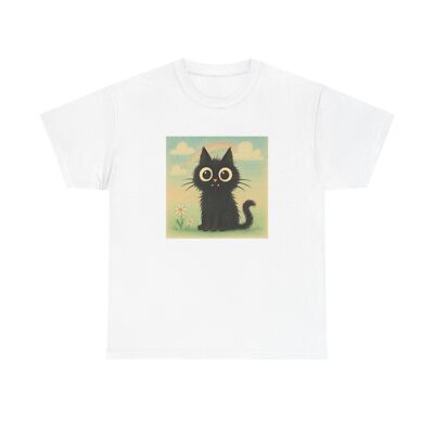 Unisex Adult T Shirt Whimsical Cat in Pastel Paradise
