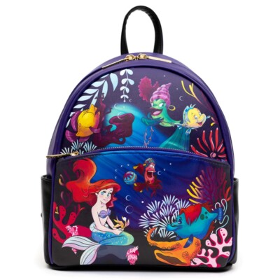 Danielle Nicole Disney Little Mermaid Under the Sea Mini Backpack Ariel Flounder