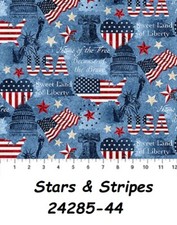 Stars  Stripes 10th Anniversary Patriotic cotton fabric Northcott 24285-44 flag
