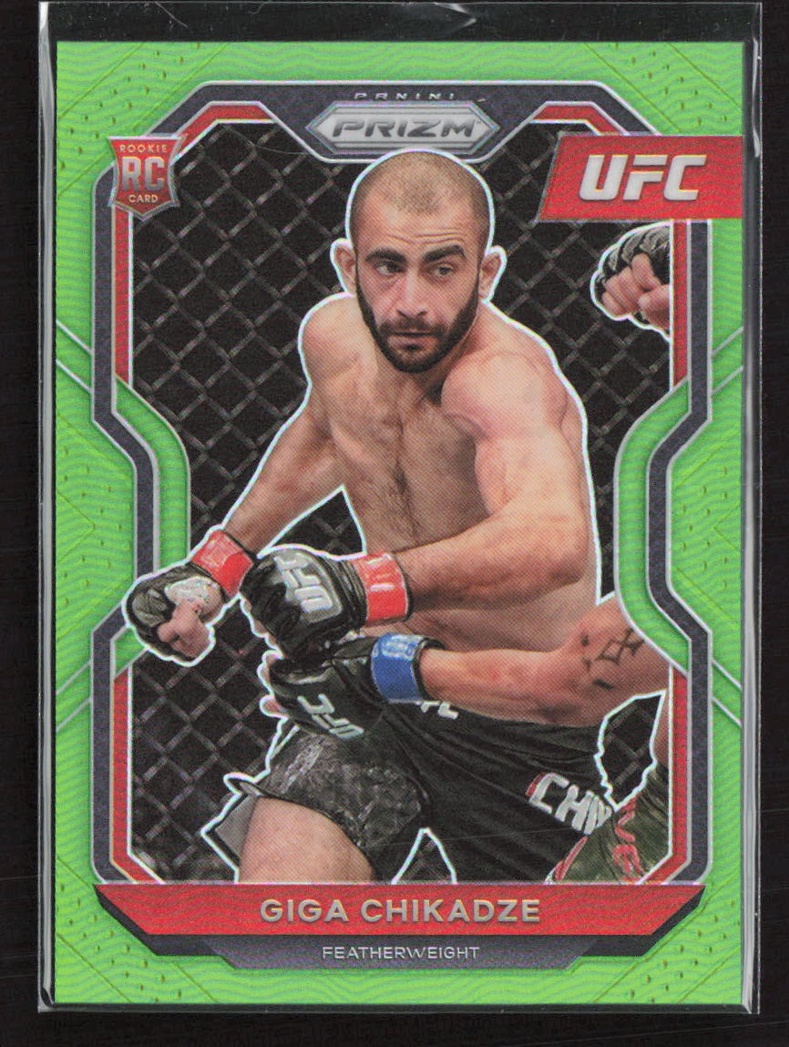 2021 Panini Prizm UFC #72 Giga Chikadze Neon Green Prizms #/75 RC (M)