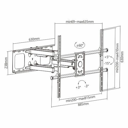 Full Motion TV Wall Mount for Vizio LG Samsung TCL Sony Hisense 70 75 80 85 90"