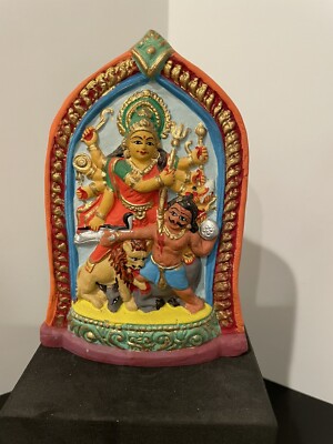 Jai Bhagavan Ltd Goddess Durga Statue India Moulded Fired Ghanges River Clay
