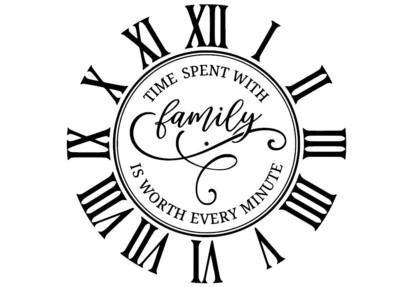 Möbeltattoo-Wandtattoo-Tattoo-Vinyl-Familie-Family-Spruch-Uhr-6122