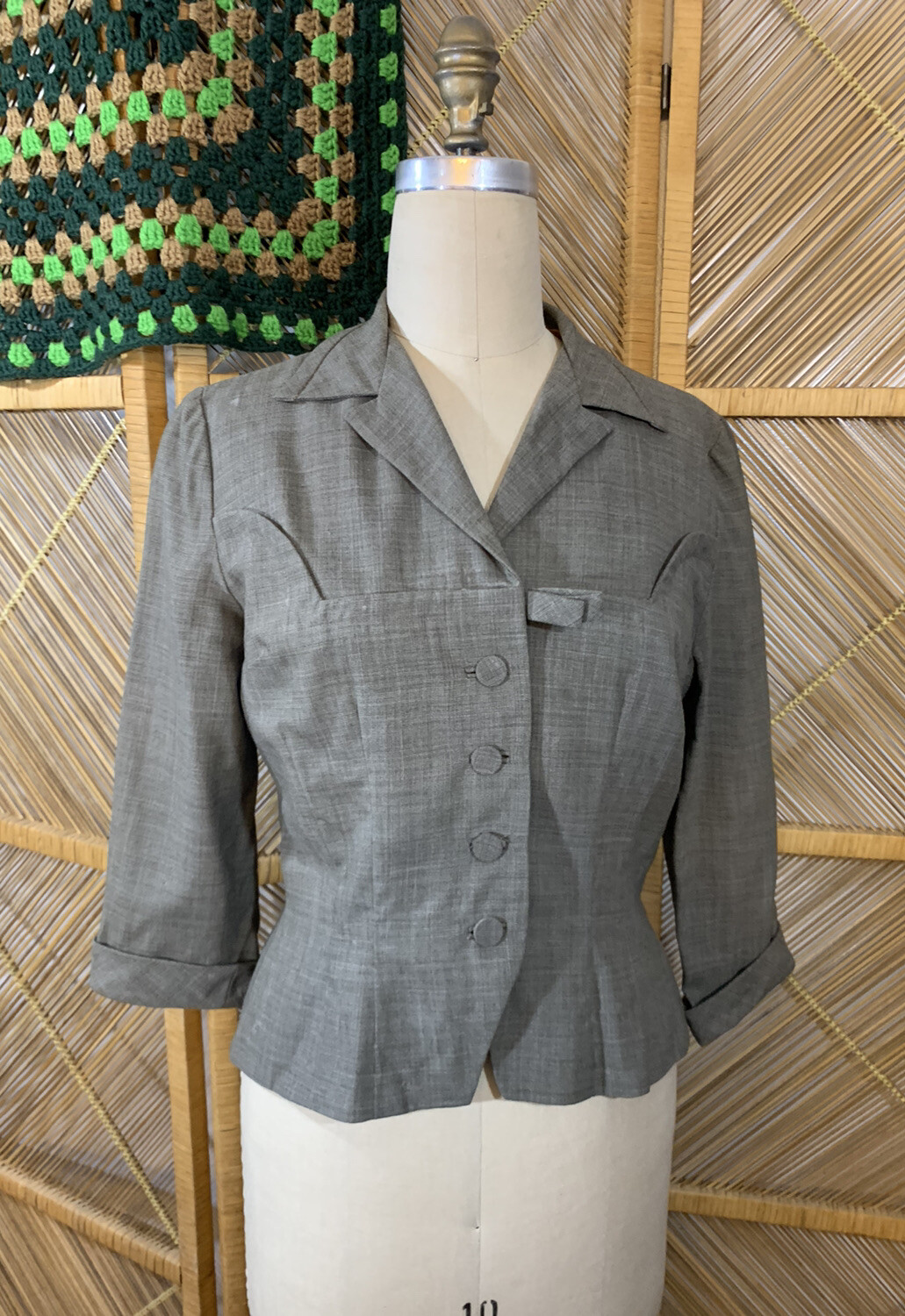 Vintage Jacket 1940s Womens Suit Small Gem