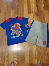 Marvel Spider-Man Graphic T-Shirt Shorts Set Boys Size 6 Gray/Blue/Red NWT