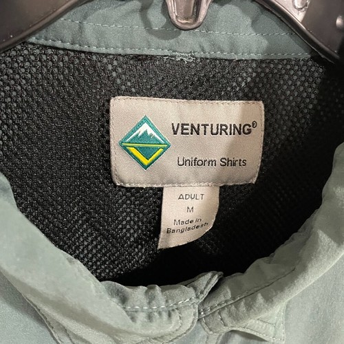 Boy Scouts of America Venturing Green Medium Men's Adult Shirt Vented Short Slv - Picture 5 of 11