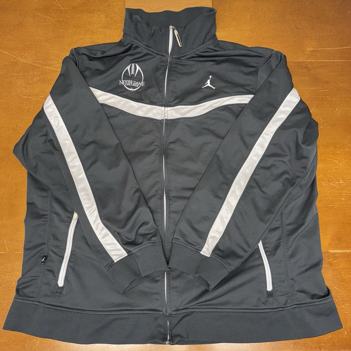 Jordan Jacket Mens Extra Large Gray Track Full Zip Long Sleeve