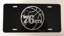 Philadelphia 76ers Logo Car Tag Diamond Etch on Aluminum License Plate
