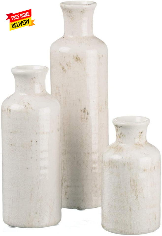 White Ceramic Vase Set, Farmhouse Decor, Home Decorative Vase, Vases for Your Ki eBay