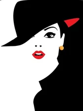 Paintings WOMAN  WITH HAT Hand painted art canvas 16”X20” Acrylic painting