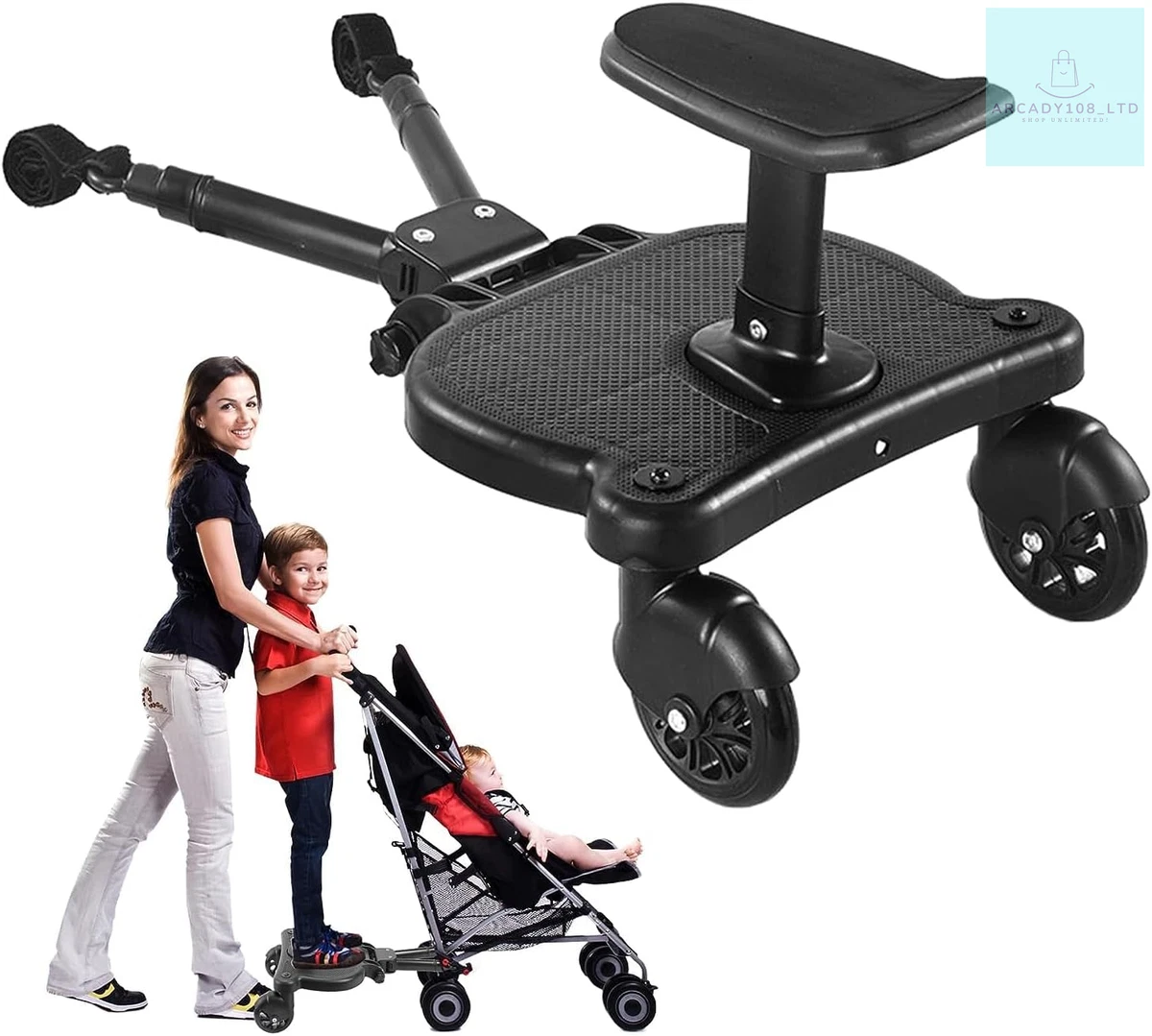 Stroller with sales standing attachment