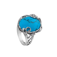 Huge Blue Turquoise Gemsone Sterling Silver Ring Handmade From Israel all sizes