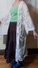 She+Sky size S/M robe kimono lace coverup white sheer layering long bell sleeve — photo 5