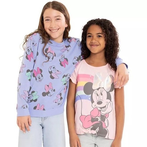 Minnie Mouse Girls' 14/16 2-Pack Tee and Crew Sweatshirt Set Size 14 / 16 - Picture 4 of 10