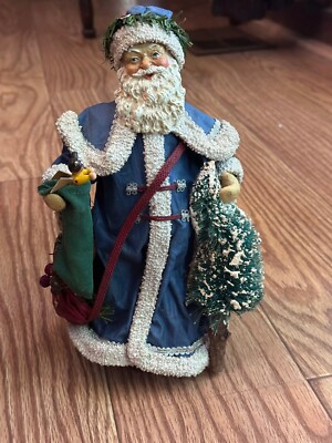 Santa Blue Robe POSSIBLE DREAMS CLOTHTIQUE VTG 1989 SANTA BLUE ROBE BAG OF TOYS & XMAS ...