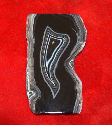 370.00 Cts. 100% Natural Black Botswana Agate Rough Slice Polish Both Side