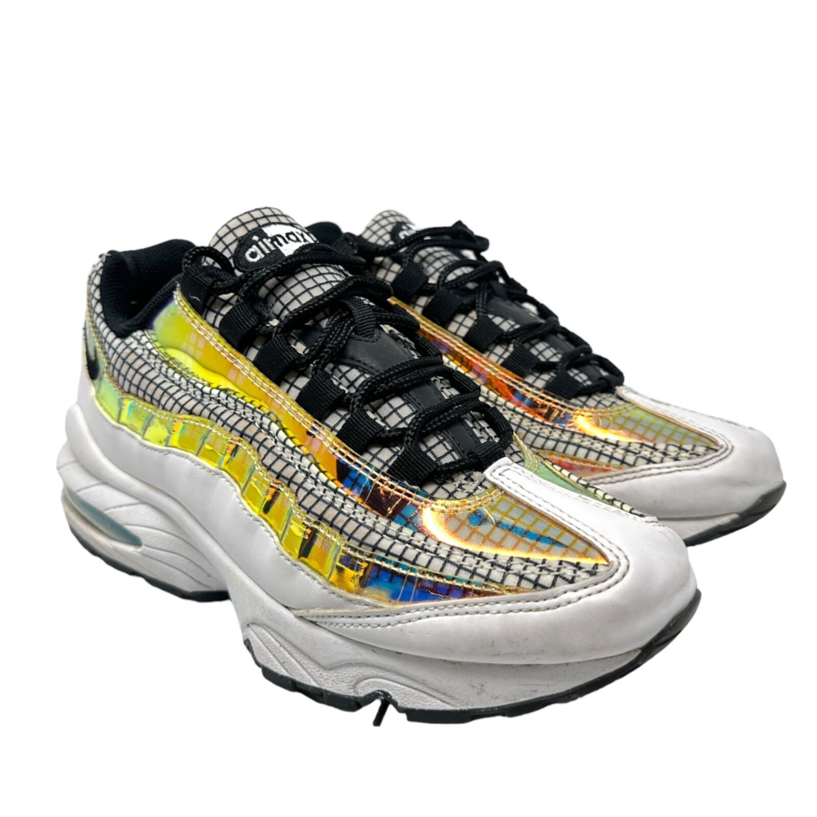 SAOLA Nike Youth 6Y Air Max 95 LV8 Sneakers Bianco Blu Smalto Nero Scarpe Ologramma