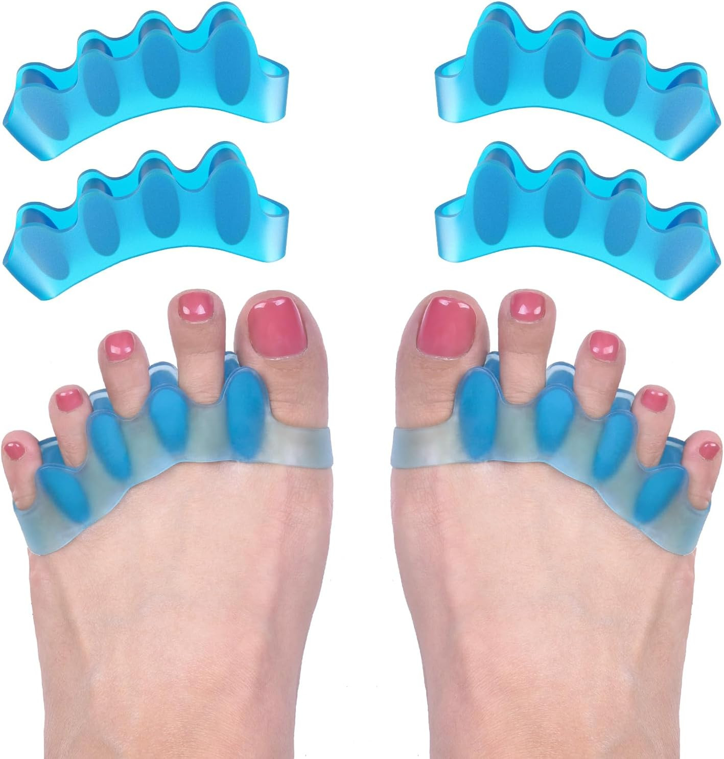 4 par de correctores de juanetes de silicona con separador de dedos de gel suave