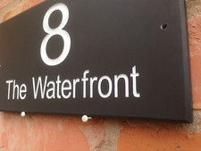 FANTASTIC QUALITY SLATE HOUSE SIGNS 300 X 150MM WITH BORDER LINE  IF NEEDED